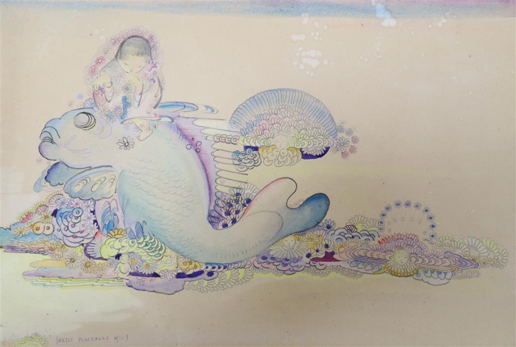 Katie Blackmore (1890-1957) Childrens illustration, Underwater Garden overall 12 x 15.75in., unframed